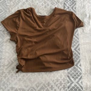 Brown crop top backless
